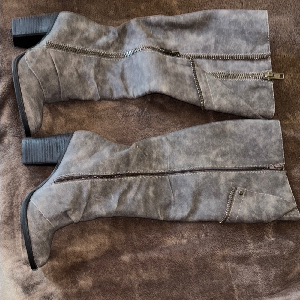 Gray Women's Knee-High Boots